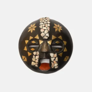 BRASS AND SEA SHELL ROUND MASK