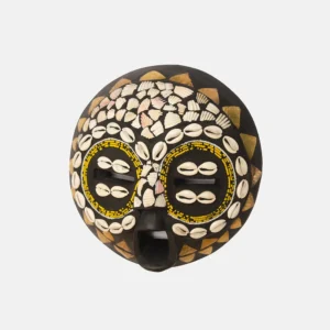 BRASS, COWIRES AND SEA SHELL ROUND MASK