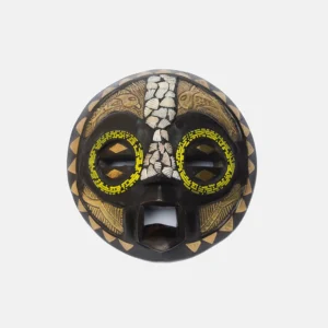 BRASS, COWRIES AND BEADS ROUND MASK