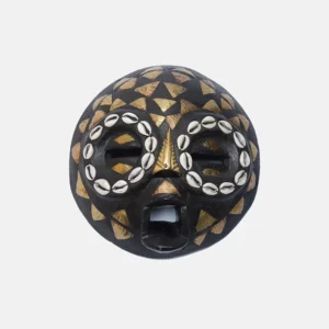 BRASS AND COWRIES ROUND MASK
