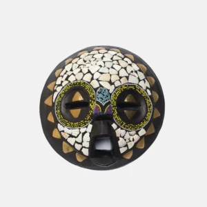 BRASS AND SEA SHELL ROUND MASK