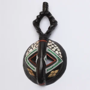 BRASS, SEA SHELL AND BEADS BOBO MASK